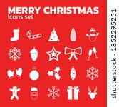 christmas icon set.  vector... | Shutterstock .eps vector #1852295251