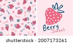 cute sweet berry strawberry... | Shutterstock .eps vector #2007173261
