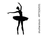 ballerina silhouette isolated... | Shutterstock .eps vector #497326531