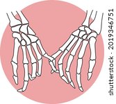 two skeleton hands holding... | Shutterstock .eps vector #2019346751