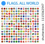 all world flags   new 2018  ... | Shutterstock .eps vector #1115362547