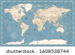 world map vintage old style  ... | Shutterstock .eps vector #1608538744