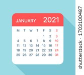 january 2021 calendar leaf  ... | Shutterstock .eps vector #1703100487