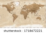world map   vintage physical... | Shutterstock .eps vector #1718672221