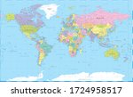 world map color political  ... | Shutterstock .eps vector #1724958517