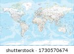world map vintage political  ... | Shutterstock .eps vector #1730570674