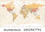 world map vintage political   ... | Shutterstock . vector #1852967791