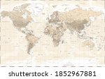 world map political   vintage... | Shutterstock . vector #1852967881