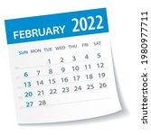 february 2022 calendar leaf  ... | Shutterstock .eps vector #1980977711