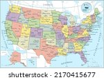 map of united states   highly... | Shutterstock .eps vector #2170415677