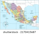 map of mexico   highly detailed ... | Shutterstock .eps vector #2170415687
