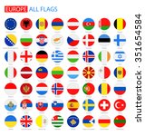 flat round flags of europe  ... | Shutterstock .eps vector #351654584