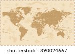 old vintage retro world map    | Shutterstock .eps vector #390024667