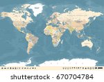world map in vintage design.... | Shutterstock .eps vector #670704784