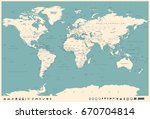 world map in vintage style.... | Shutterstock .eps vector #670704814