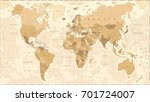 world map vintage vector... | Shutterstock .eps vector #701724007