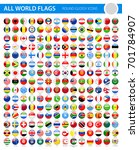 all world flags   round glossy... | Shutterstock .eps vector #701784907