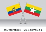 Crossed Flags Of Ecuador And...