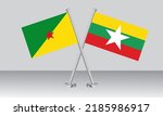 Crossed Flags Of French Guiana...