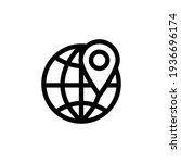 globe web icon and location pin.... | Shutterstock .eps vector #1936696174