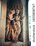 Small photo of Wien, Austria - December, 15, 2014: The allegoric statue symbolizes the Maria Theresaâ€™s motto â€�Justitia et Clementiaâ€™, meaning â€™Justice and Clemencyâ€™ inside the Hofburg palace