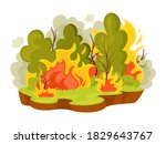 natural disasters forest fires. ... | Shutterstock .eps vector #1829643767