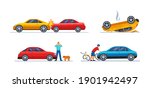 road traffic accident. car... | Shutterstock .eps vector #1901942497