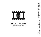 skull and film for horror movie ... | Shutterstock .eps vector #2173121787