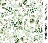 forest green leaves  white... | Shutterstock .eps vector #1698926077