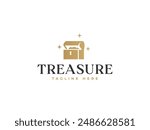 treasure logo vector illustration. chest box logo template