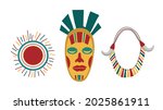 african symbols. ethnic mask.... | Shutterstock .eps vector #2025861911