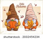 hand drawn cute gnomes in... | Shutterstock .eps vector #2032454234