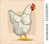 hand drawn white chicken... | Shutterstock .eps vector #2115232391