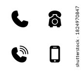phone icon set vector on white... | Shutterstock .eps vector #1824970847