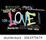 urban street graffiti love... | Shutterstock .eps vector #2061975674