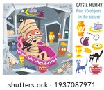 cats and mummy. find 10 objects ... | Shutterstock .eps vector #1937087971