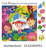 find 10 hidden objects. game... | Shutterstock .eps vector #2116183451