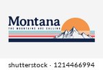 Montana mountain illustration, outdoor adventure . Vector graphic for t shirt and other uses.