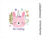 bohemian with rabbit  flower ... | Shutterstock .eps vector #1944485857