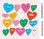 collection of heart funny icons.... | Shutterstock .eps vector #2030896817