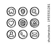 set network icons. hand drawn... | Shutterstock .eps vector #1955531281