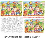 snow white and the seven dwarfs.... | Shutterstock . vector #585146044
