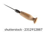 Small photo of Old furrier's awl. Transparent background.