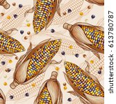 Indian Corn Seamless Pattern