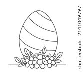 happy easter rabbit in doodle... | Shutterstock .eps vector #2141049797