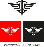 Sword Shield Wing Logo Design