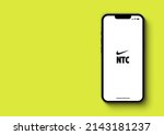 Small photo of Nike Training Club NTC app on the smartphone iPhone 13 screen. Green background. Rio de Janeiro, RJ, Brazil. March 2022.