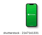 Small photo of Evernote for note taking, organizing, and archiving app on the smartphone iPhone screen. White background. Rio de Janeiro, RJ, Brazil. June 2022.