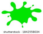 Stock Vector Green Paint Splatter Ink Vector Illustration Isolated On White Background 1842558034 