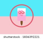 smiling strawberry ice cream... | Shutterstock . vector #1836392221